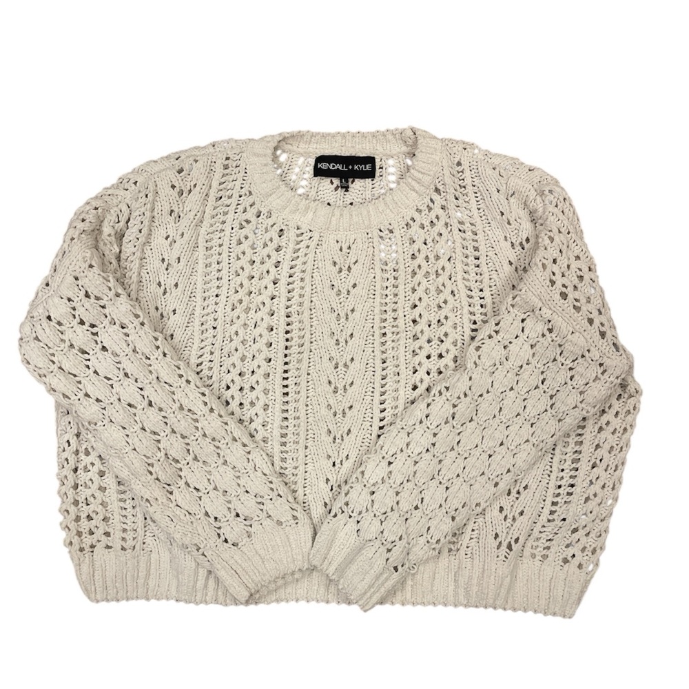 Kendall & Kylie Textured Cream Sweater